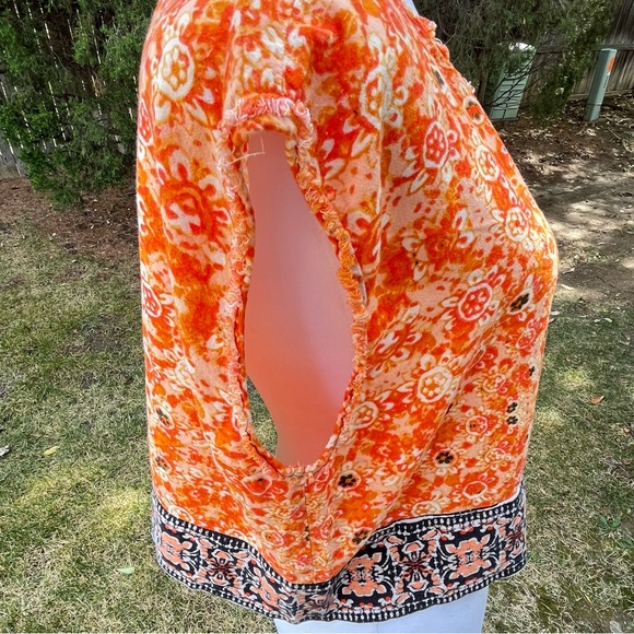 Free People Make My Day Tapestry Lounge Set Orange Top Harem Pants Boho Hippie S - Picture 4 of 12